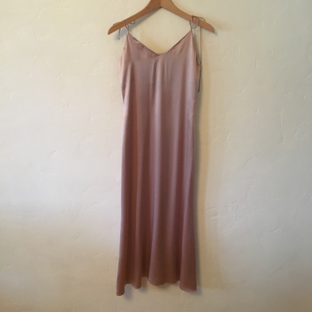 Reformation Shiny Pink Jordyn Slip Dress - Picture 2 of 15